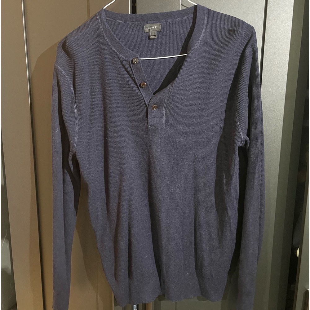 navy sweater henley